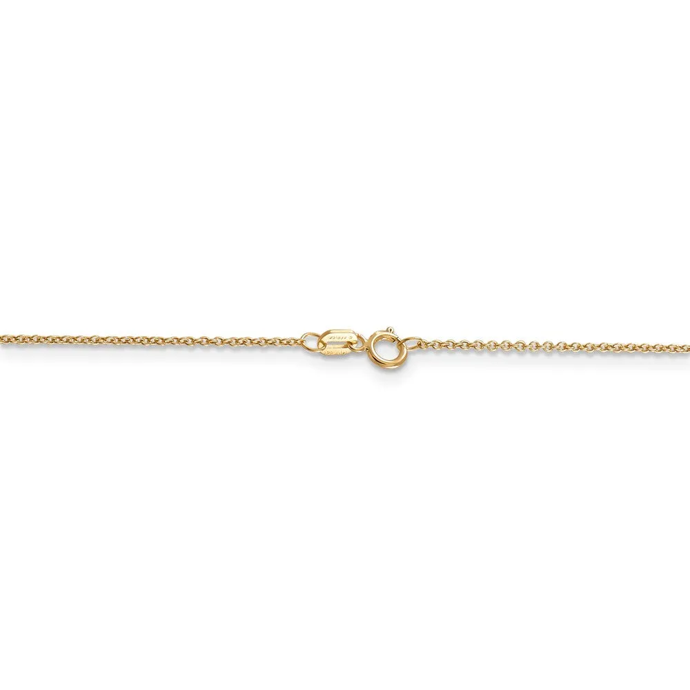 14k Yellow Gold, Alumni Small Elongated Number 27 Necklace