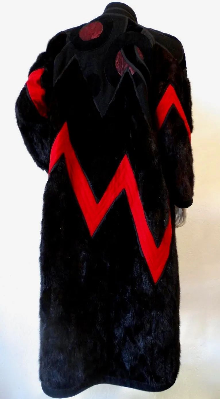 1980s Koos Van Den Akker Mink Patchwork Coat