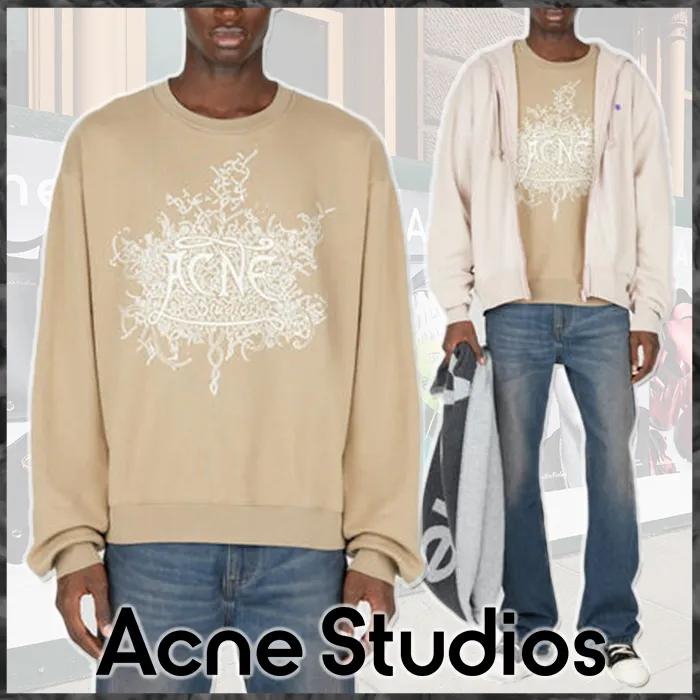 Acne Studios  |Crew Neck Street Style Long Sleeves Cotton Logo Designers