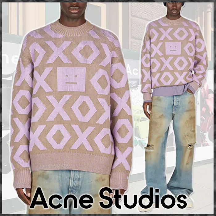 Acne Studios  |Crew Neck Wool Street Style Long Sleeves Cotton Logo