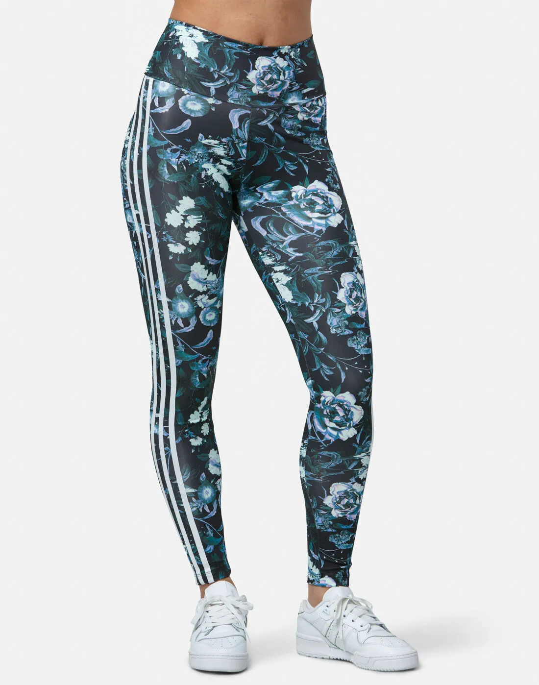 adidas Originals Womens 3 Stripes Floral Leggings