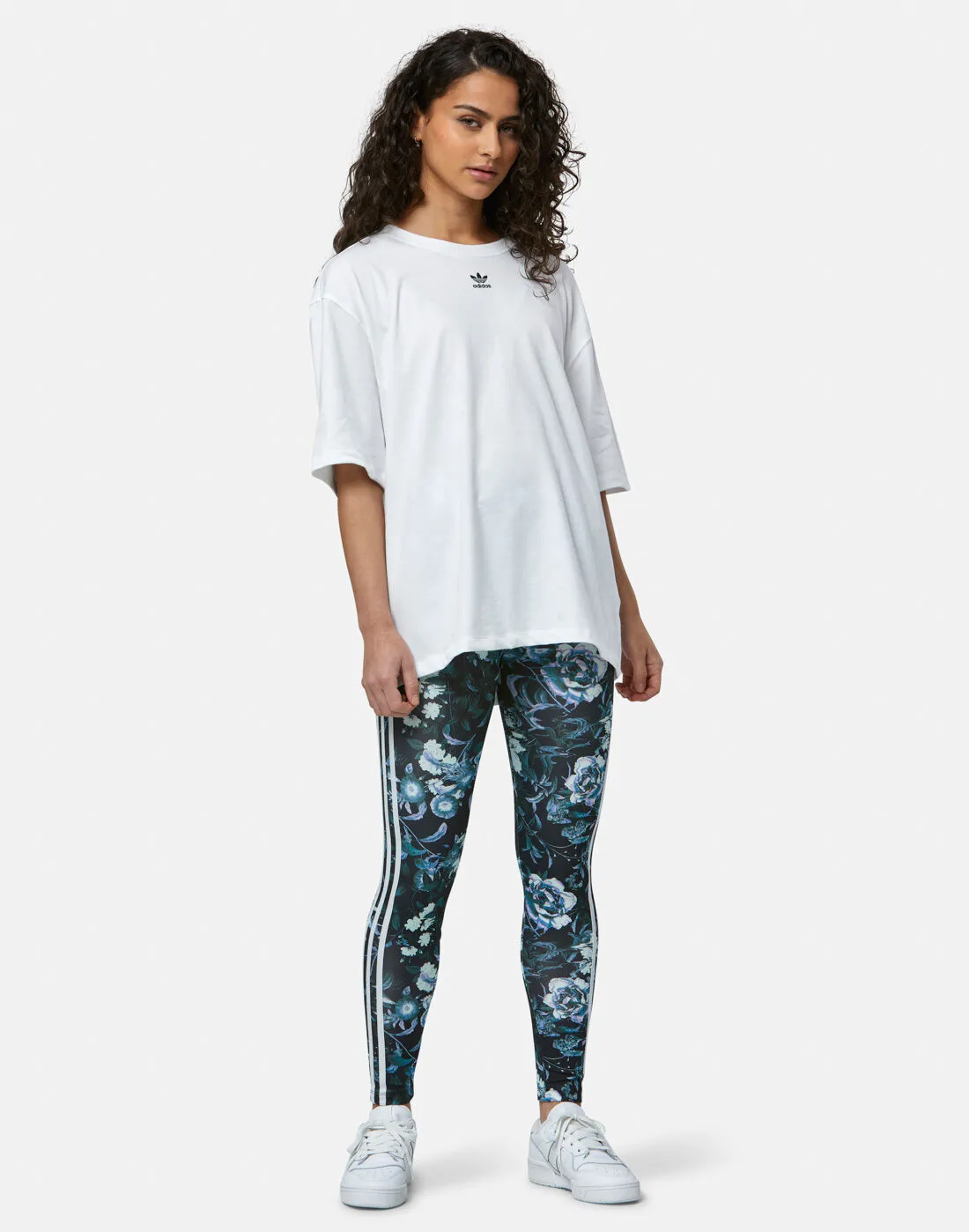 adidas Originals Womens 3 Stripes Floral Leggings