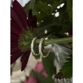 Aita - small hoop leaf earrings