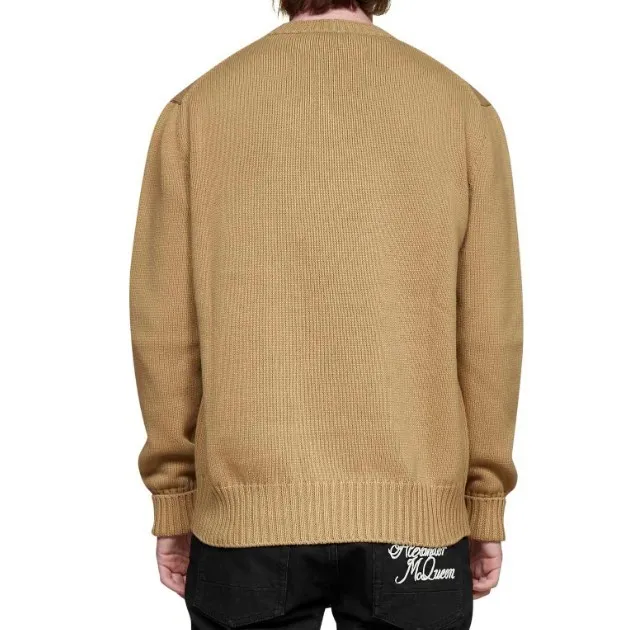 alexander mcqueen  |Unisex Street Style Long Sleeves Plain Cotton Logo Sweaters