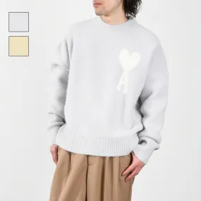 AMI PARIS  |Crew Neck Heart Unisex Wool Nylon Long Sleeves Plain Logo