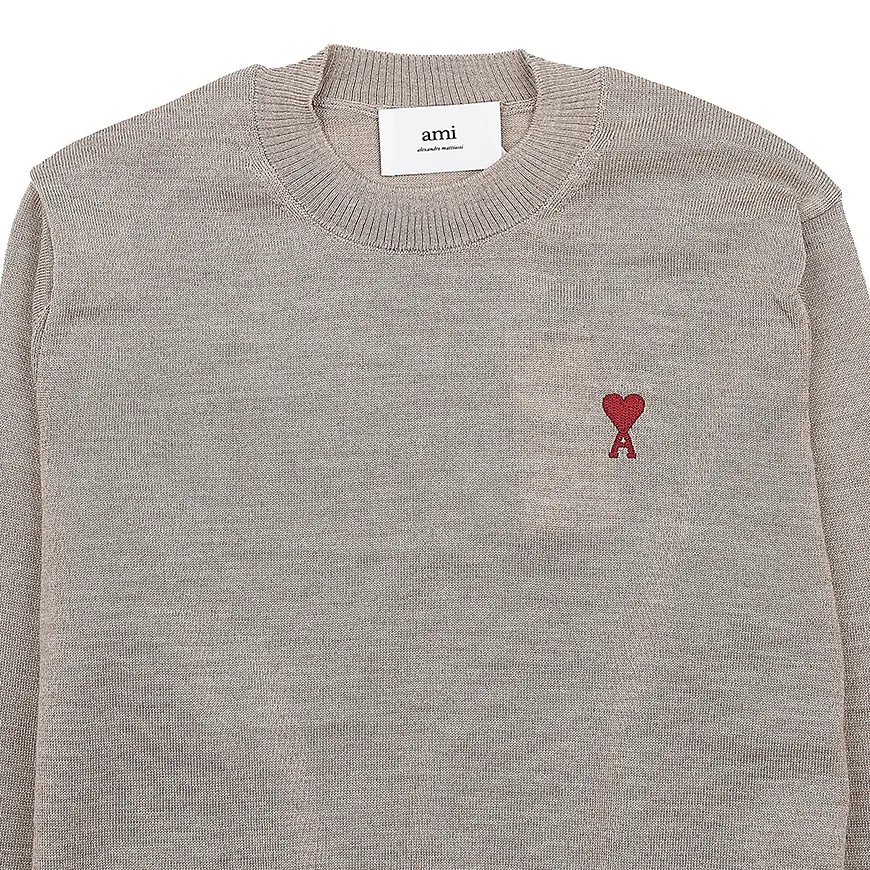 AMI PARIS  |Heart Wool Long Sleeves Plain Oversized Logo Designers