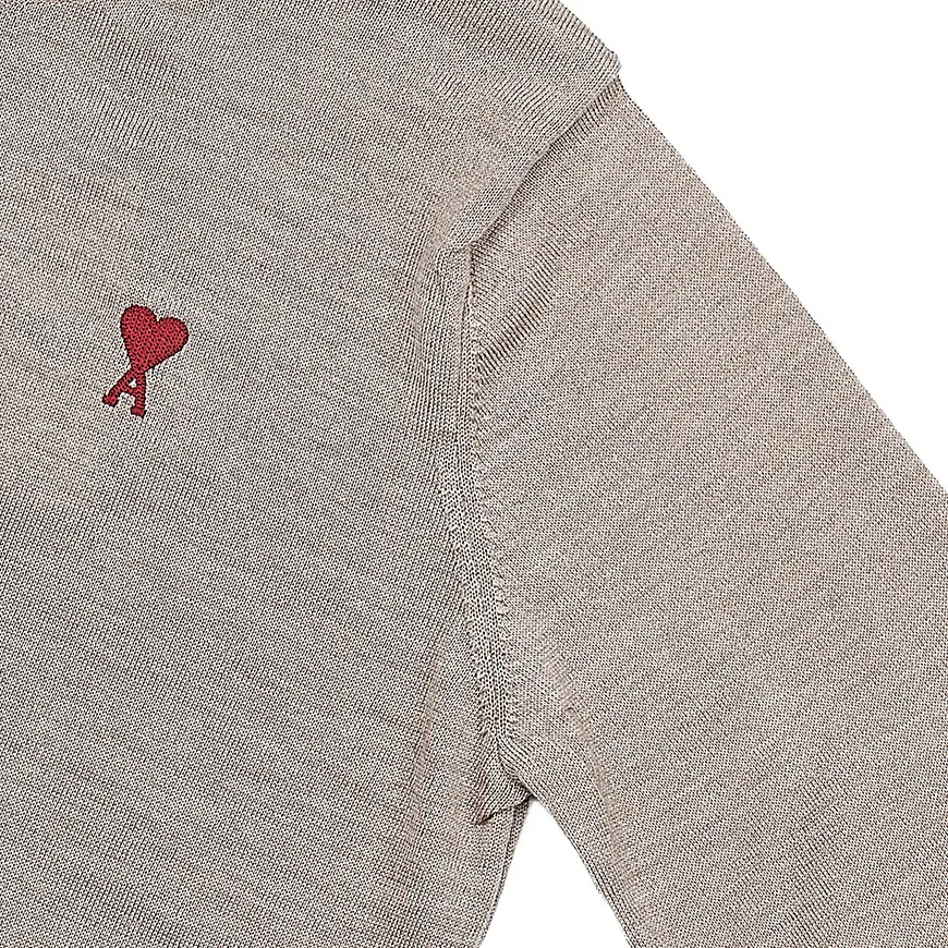 AMI PARIS  |Heart Wool Long Sleeves Plain Oversized Logo Designers