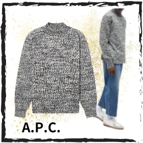 A.P.C.  |Unisex Street Style Collaboration Long Sleeves Cotton