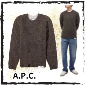 A.P.C.  |Unisex Wool Street Style Collaboration Long Sleeves Plain