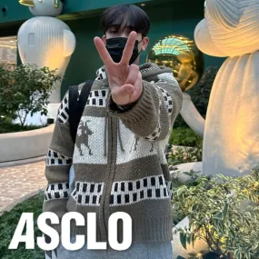 ASCLO  |Unisex Wool Street Style Long Sleeves Oversized Sweaters