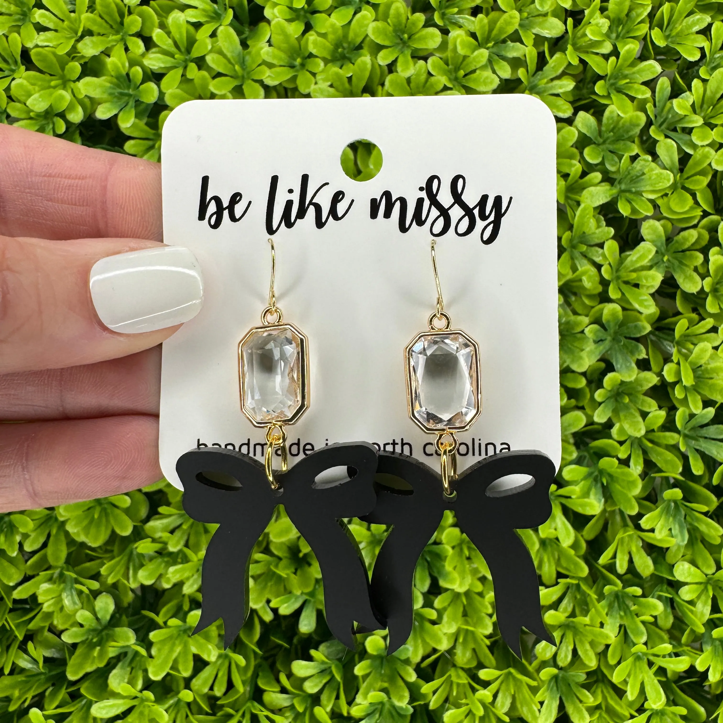 Audrey - Bow Earrings - Acrylic Earrings