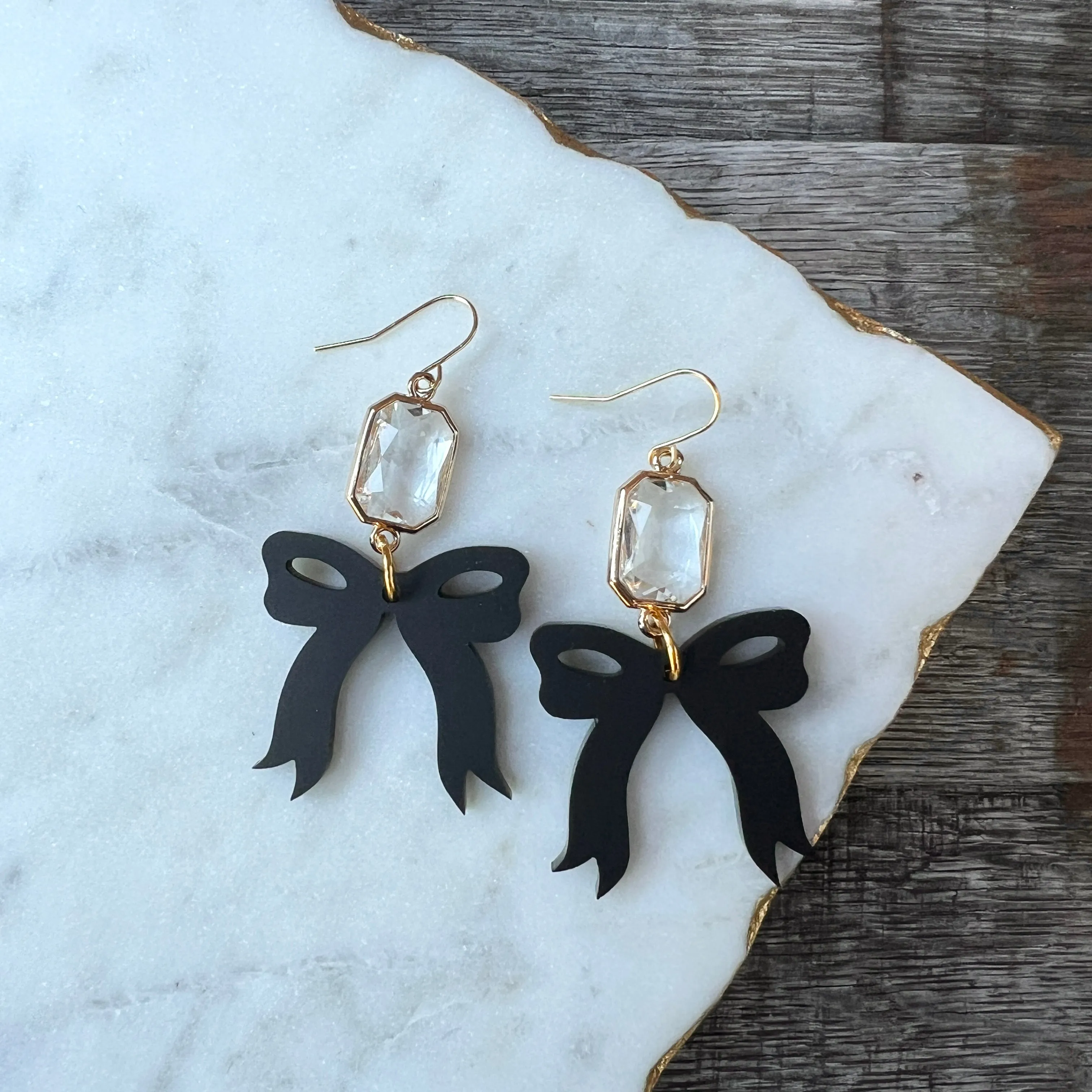 Audrey - Bow Earrings - Acrylic Earrings