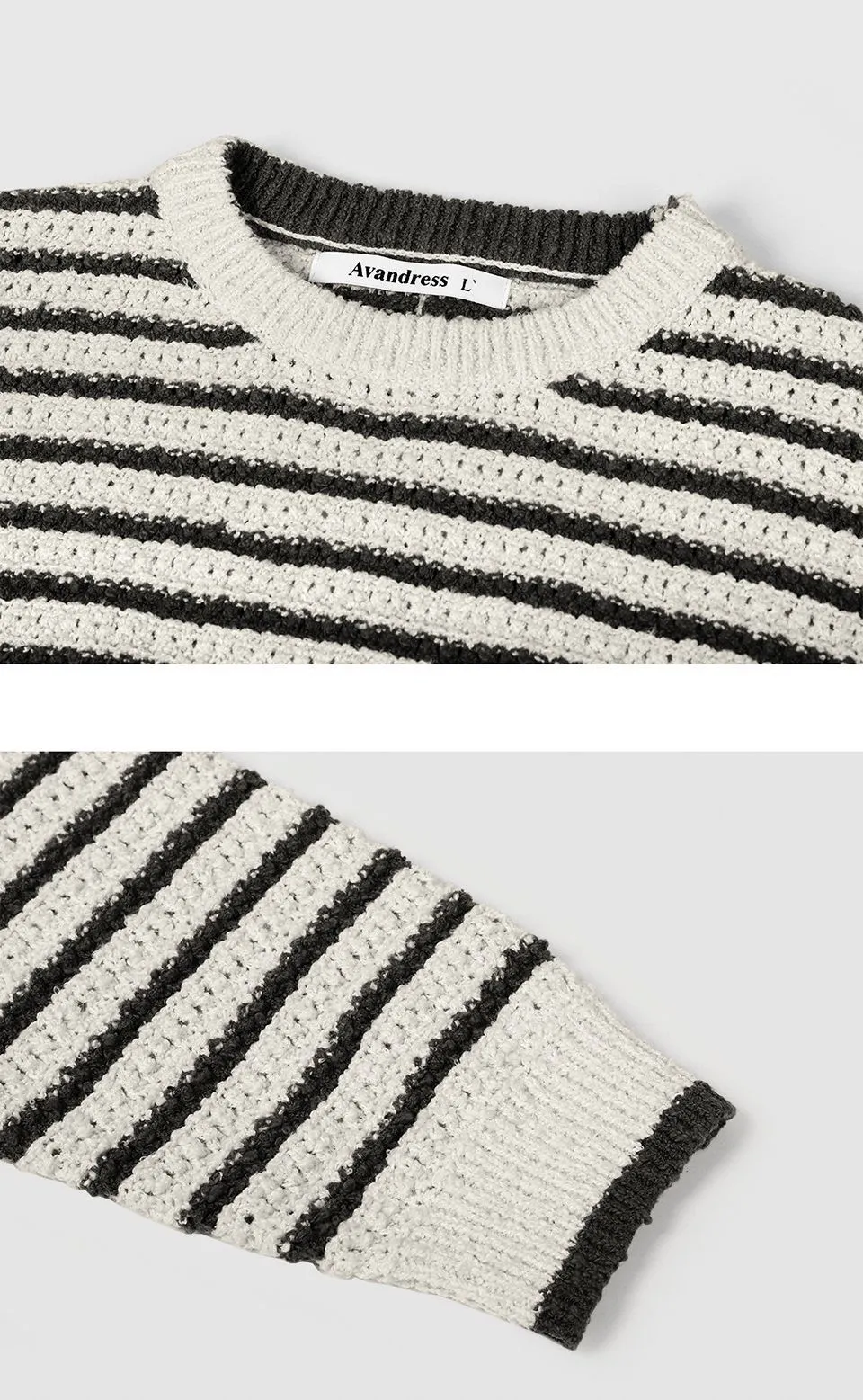 AVANDRESS  |Stripes Unisex Street Style Long Sleeves Oversized Sweaters