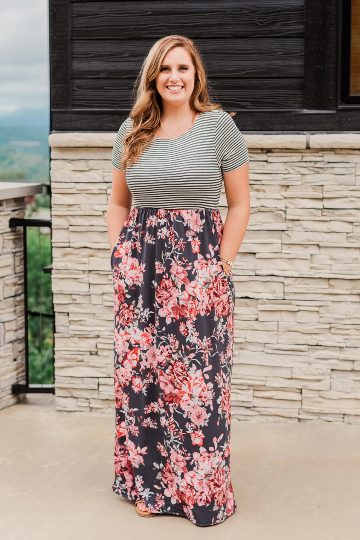 Beautiful As A Moonbeam Floral Maxi Dress- Ivory & Mauve