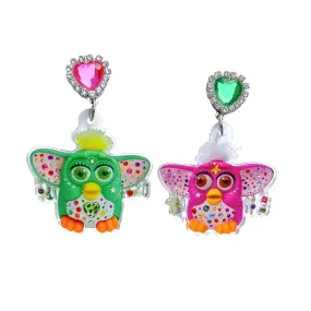 Bedazzled Furby Wearing Earrings Earrings