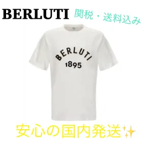 Berluti  |Plain Cotton Logo Luxury T-Shirts