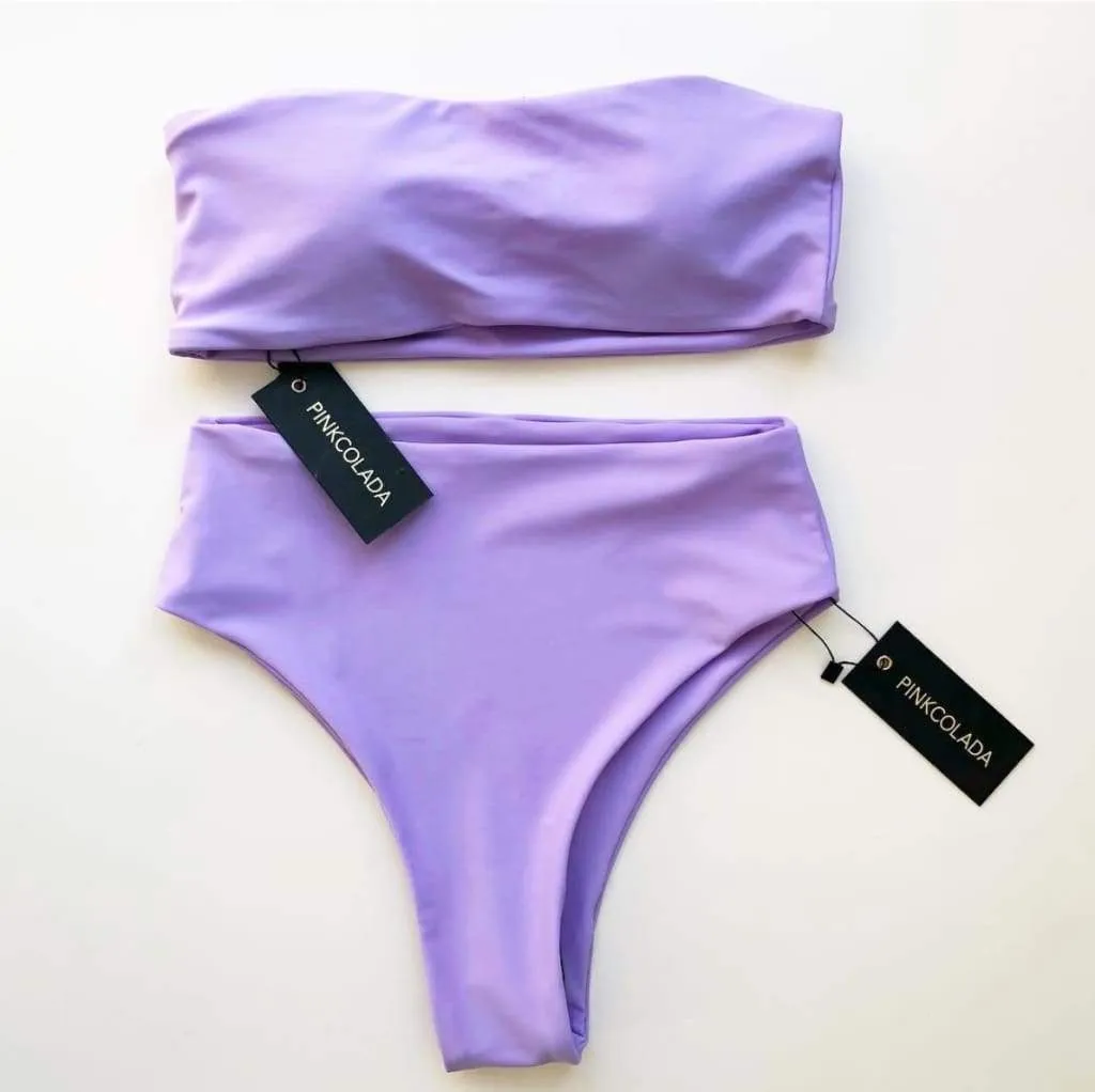 BERMUDA BIKINI TOP IN LILAC LILY