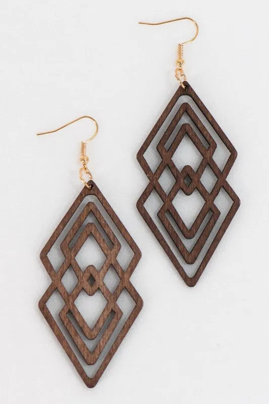 Bohemian Wooden Earrings