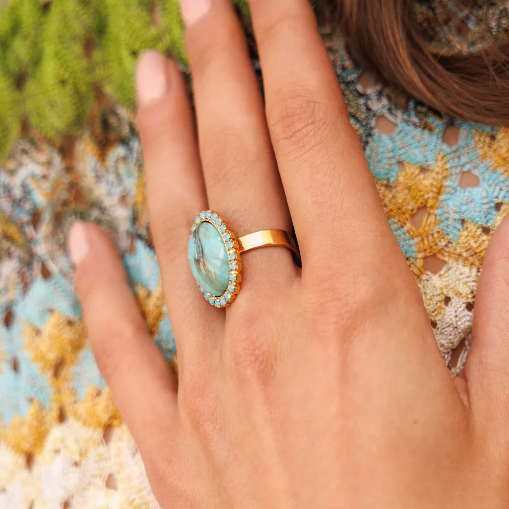 Boho Turqouise Ring / Turquoise Matt