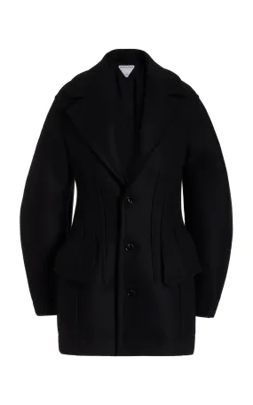 Bottega Veneta Stretch-Wool Felt Short Coat