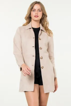 Button Up Suede Coat