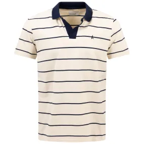 Capri Collar Cotton Jersey Stripe Polo Natural - SS24