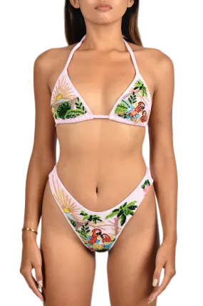 Charli Embellished Premium Pink Tropical Bikini