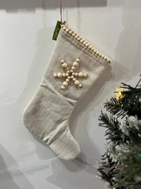 Christmas Stocking with Beaded Snowflake