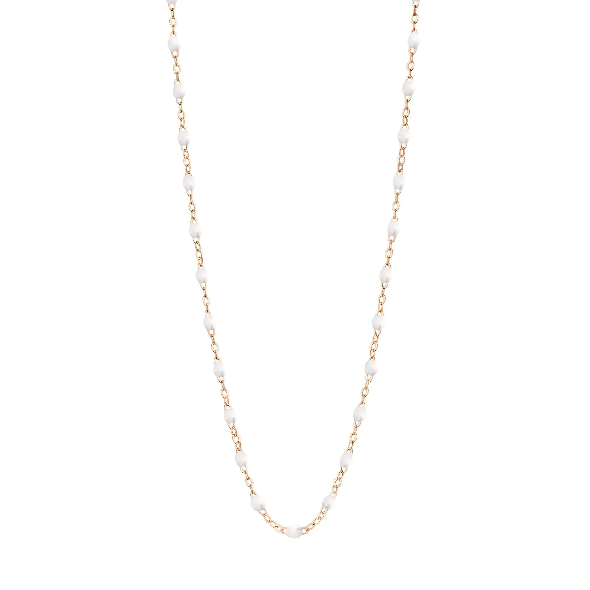 Classic Gigi White necklace, Rose Gold, 17.7