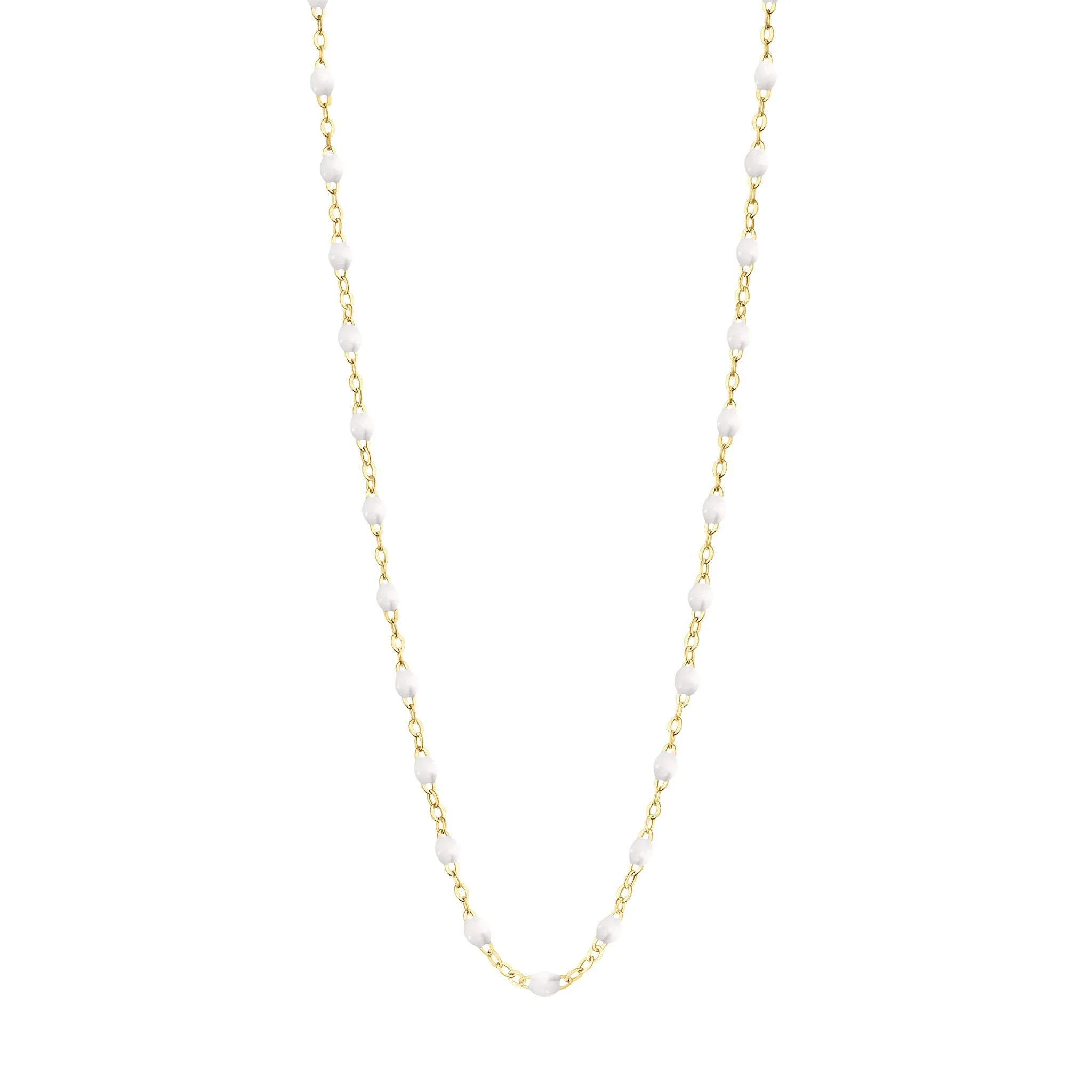 Classic Gigi White necklace, Yellow Gold, 17.7