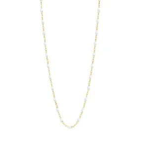 Classic Gigi White necklace, Yellow Gold, 17.7