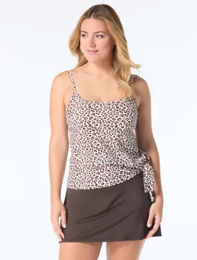  Coco Reef Stella Side Tie Bra Sized Underwire Tankini Top - Summer Cheetah     