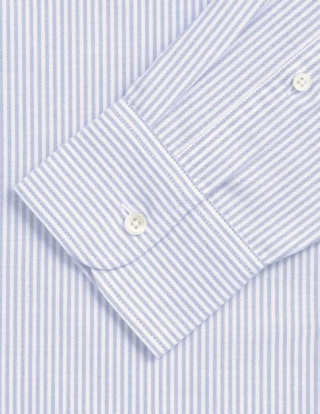 Collarless Shirt-Blue Pinstripe