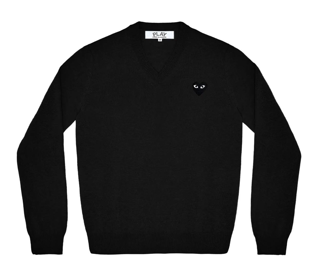 COMME des GARCONS  |V-Neck Long Sleeves Plain Logo Designers Sweaters