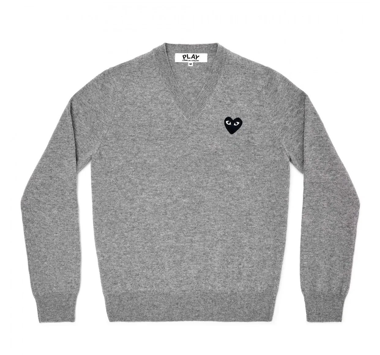 COMME des GARCONS  |V-Neck Long Sleeves Plain Logo Designers Sweaters