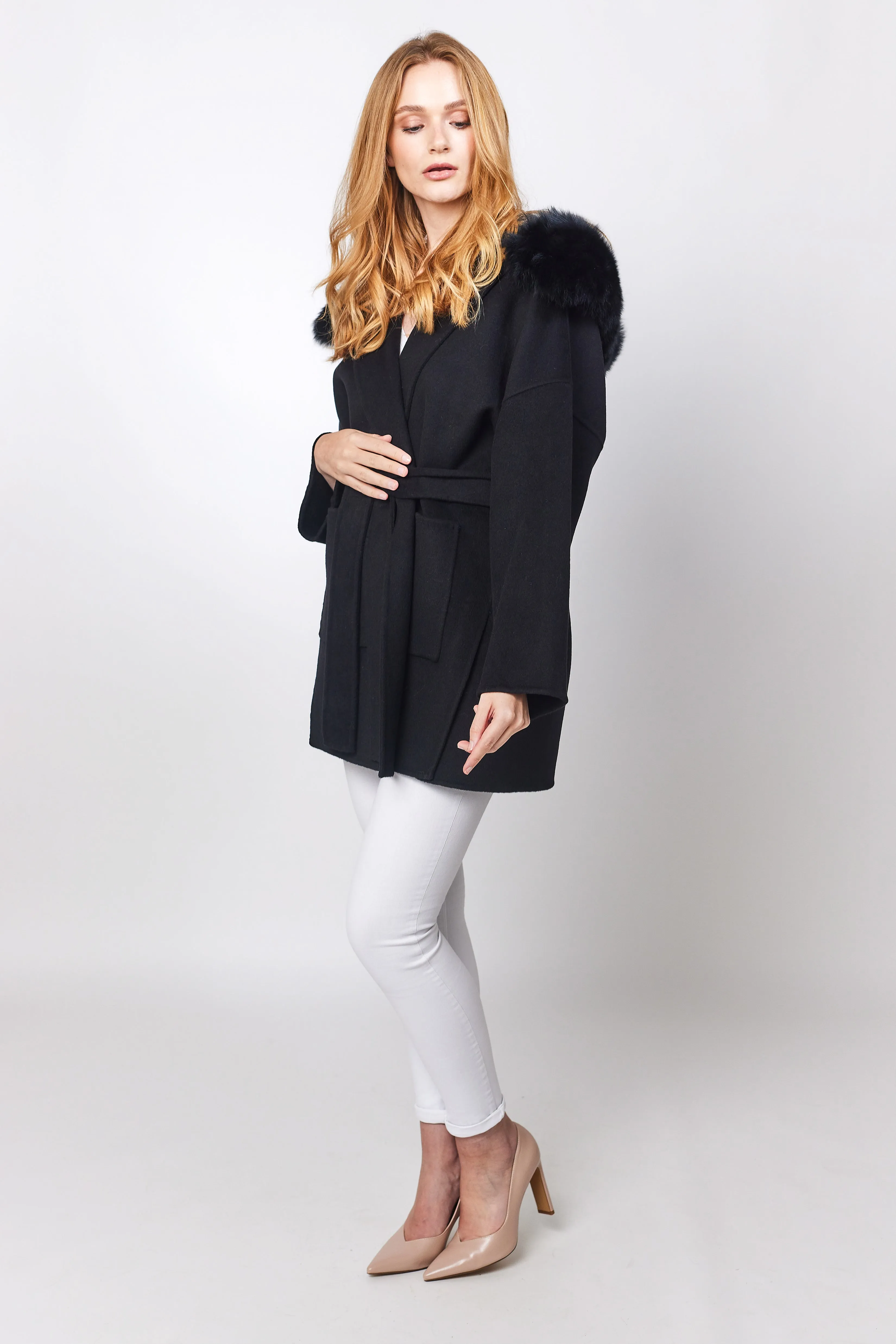 Constance Cashmere Coat - Black