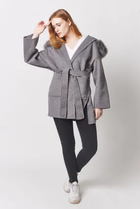 Constance Cashmere Coat - Grey