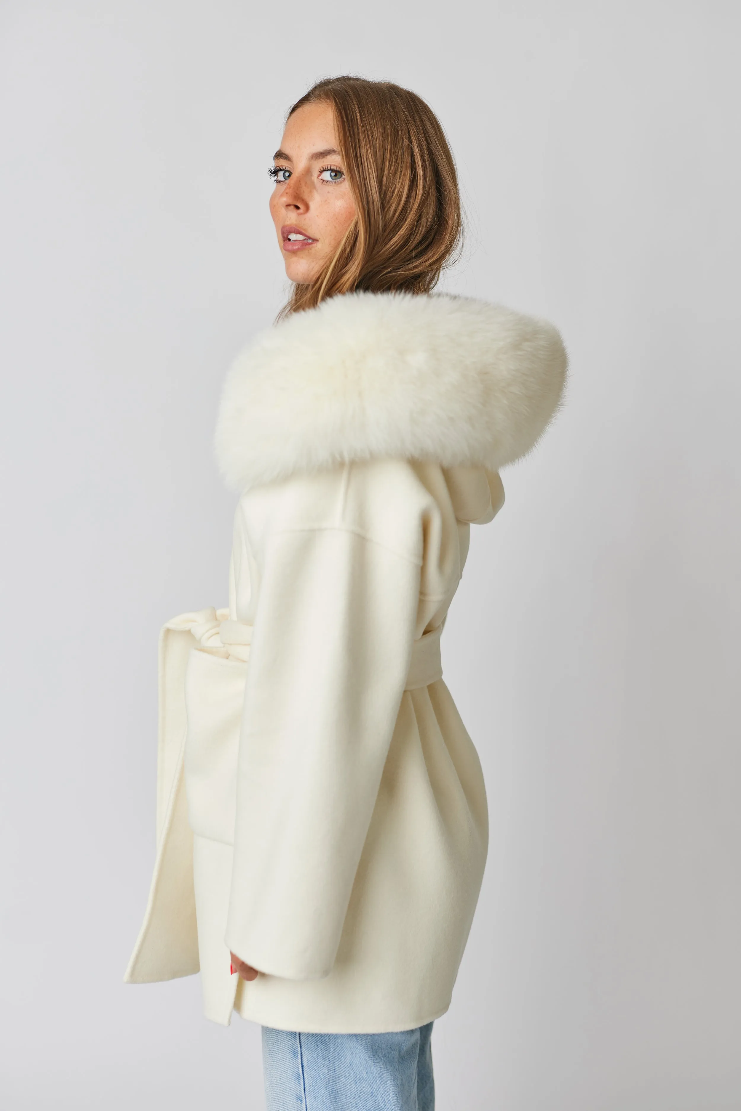 Constance Cashmere Coat - Ivory