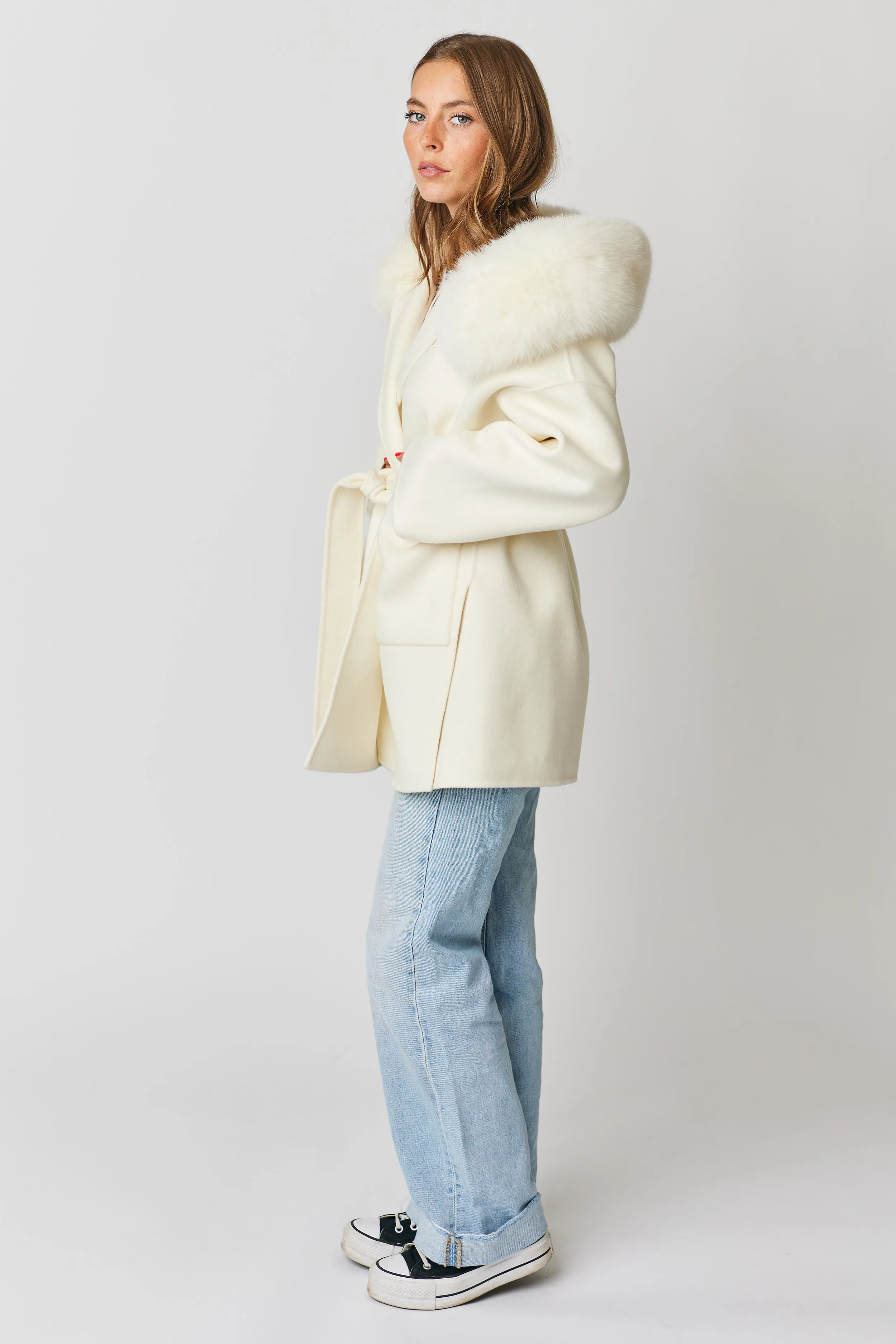 Constance Cashmere Coat - Ivory