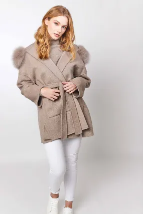 Constance cashmere Coat - Taupe