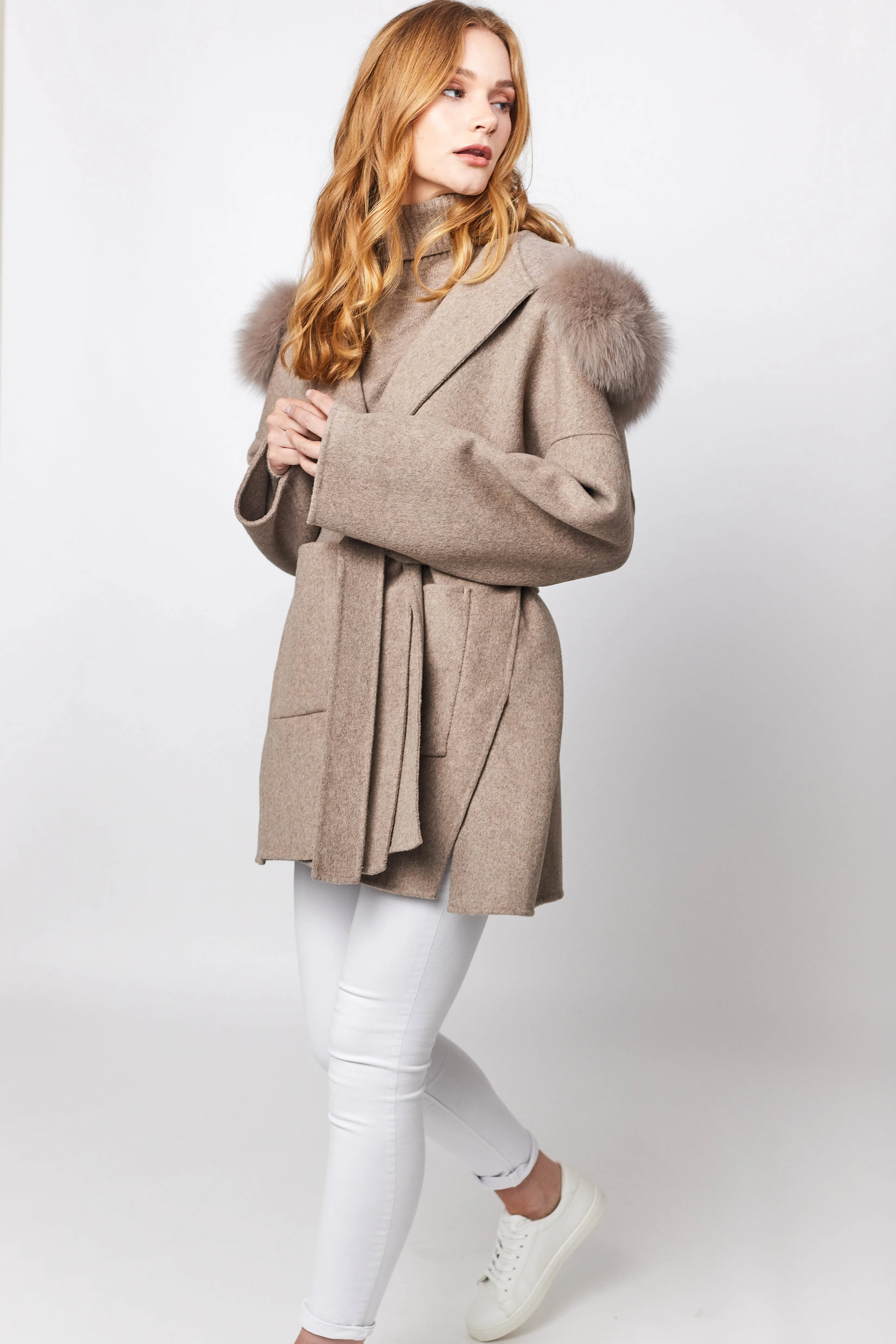 Constance cashmere Coat - Taupe