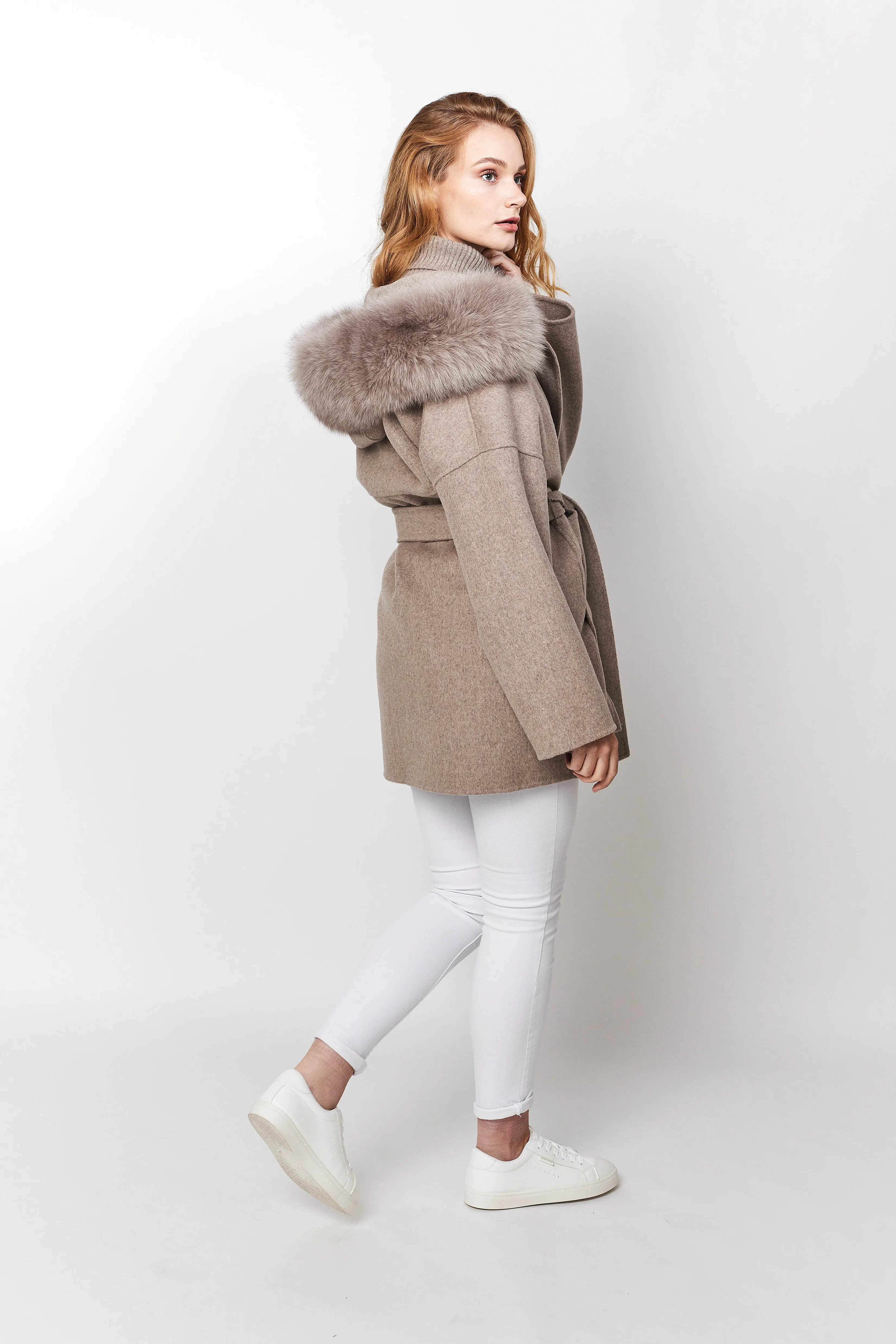 Constance cashmere Coat - Taupe