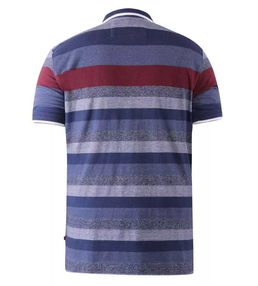 D555 Mens Jacquard Stripe Polo Shirt With Chest Embroidery (KNIGHTSBRIDGE)