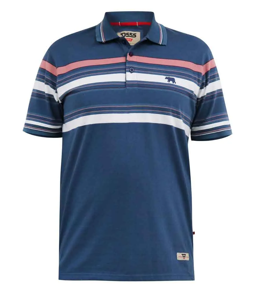 D555 Mens Jersey Polo Shirt With Half Stripe (EASTON)