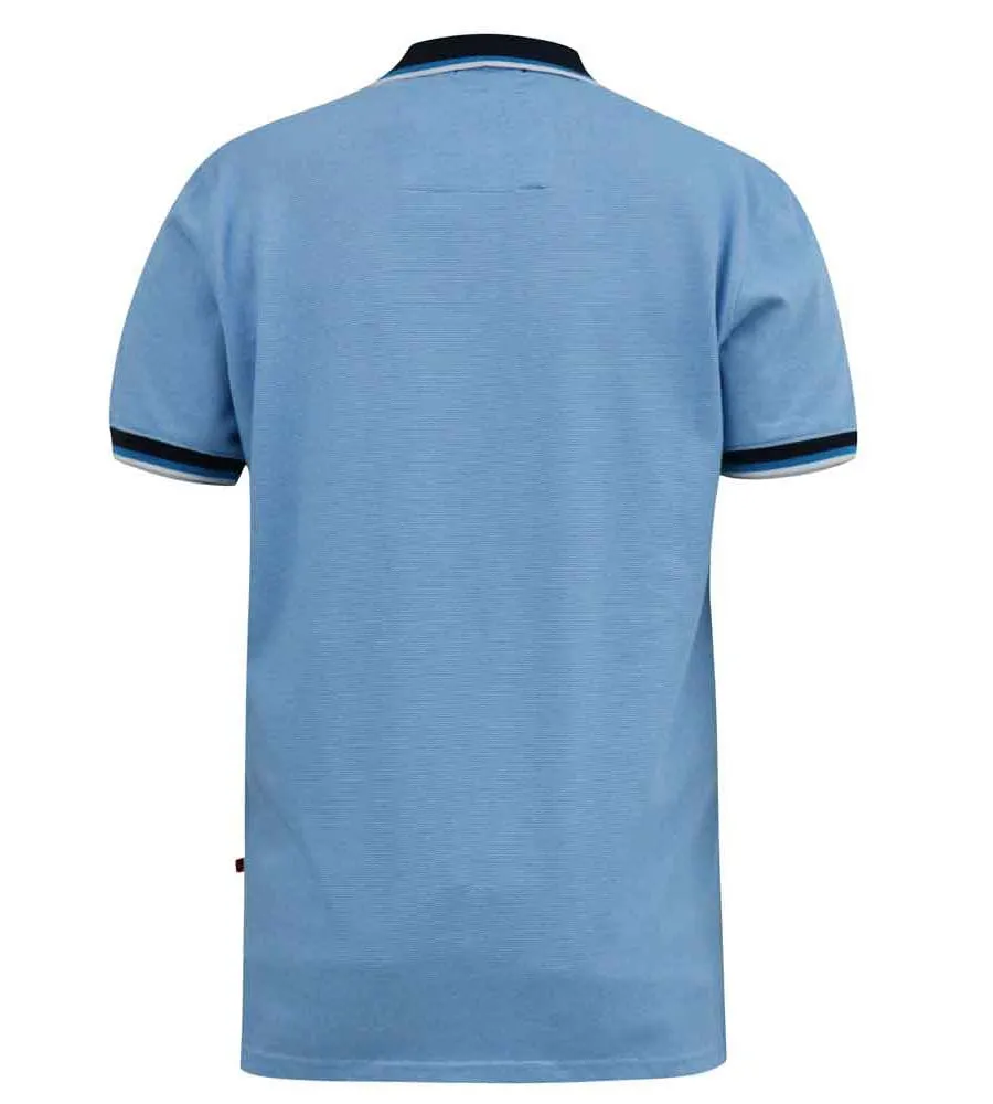 D555 Mens Jersey Polo With Fine Stripe and Ribbed Trims (BAYTON 1)