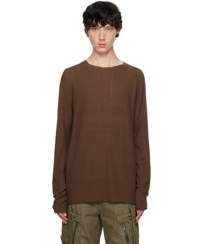 DEVOA Brown Long Sleeve Knit T-shirt