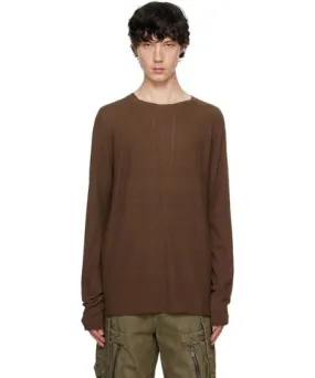 DEVOA Brown Long Sleeve Knit T-shirt