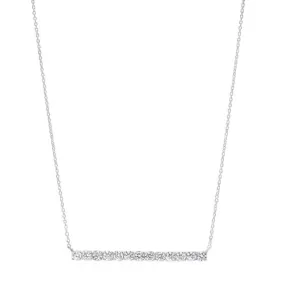 Diamond Bar Pendant Layer Necklace in 14k White Gold ( ctw)