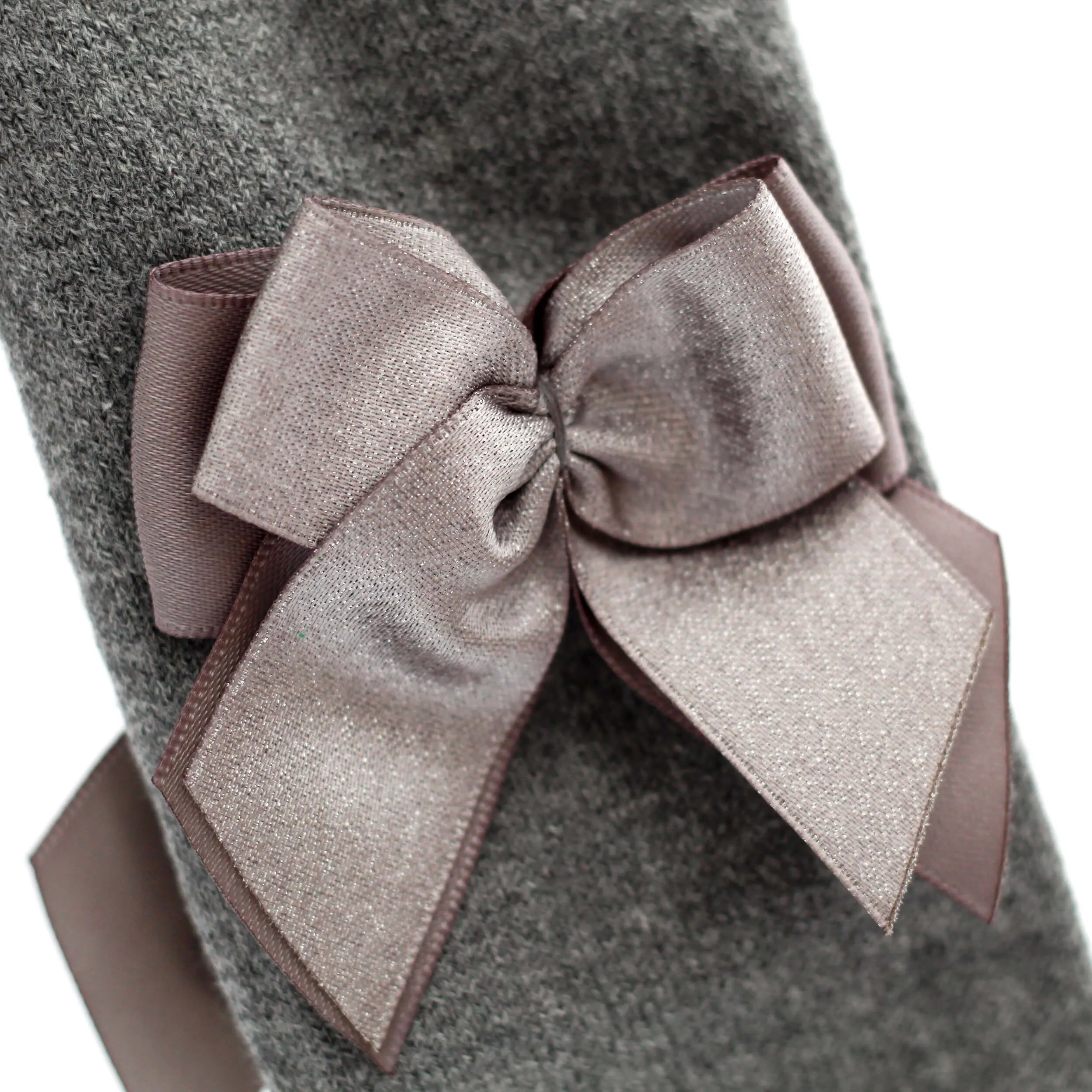 Double Bow Tights - Grey