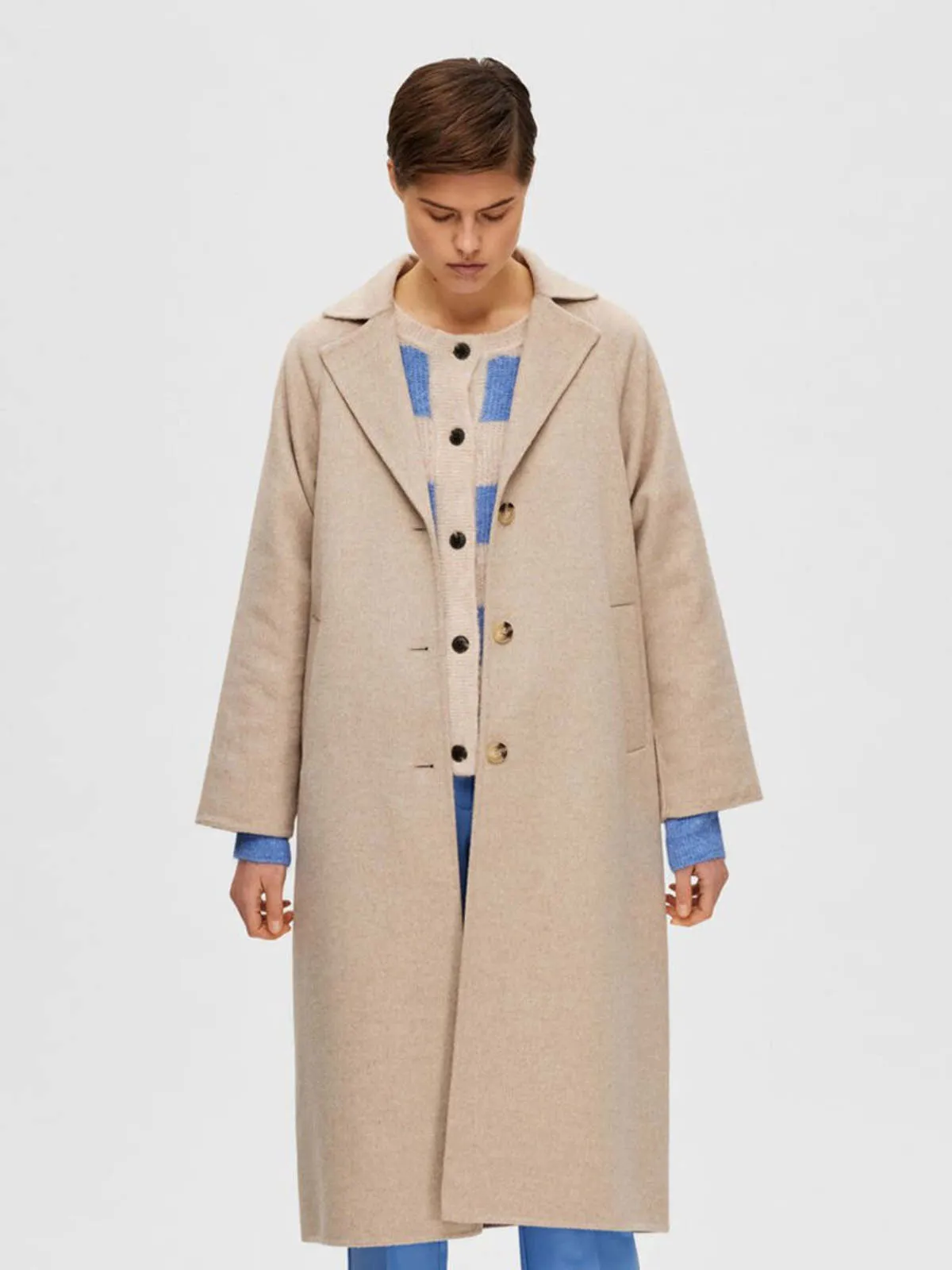 Femme Classic Wool Coat - Sandshell